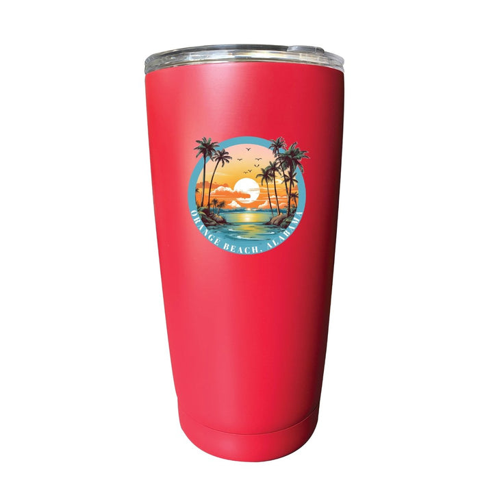 Orange Beach Alabama Souvenir 16 oz Stainless Steel Insulated Tumbler Image 1