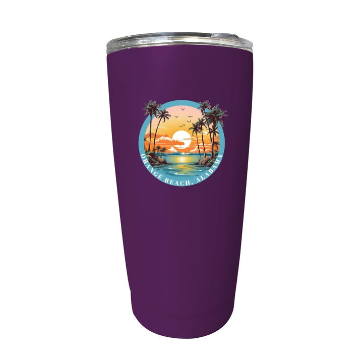 Orange Beach Alabama Souvenir 16 oz Stainless Steel Insulated Tumbler Image 1