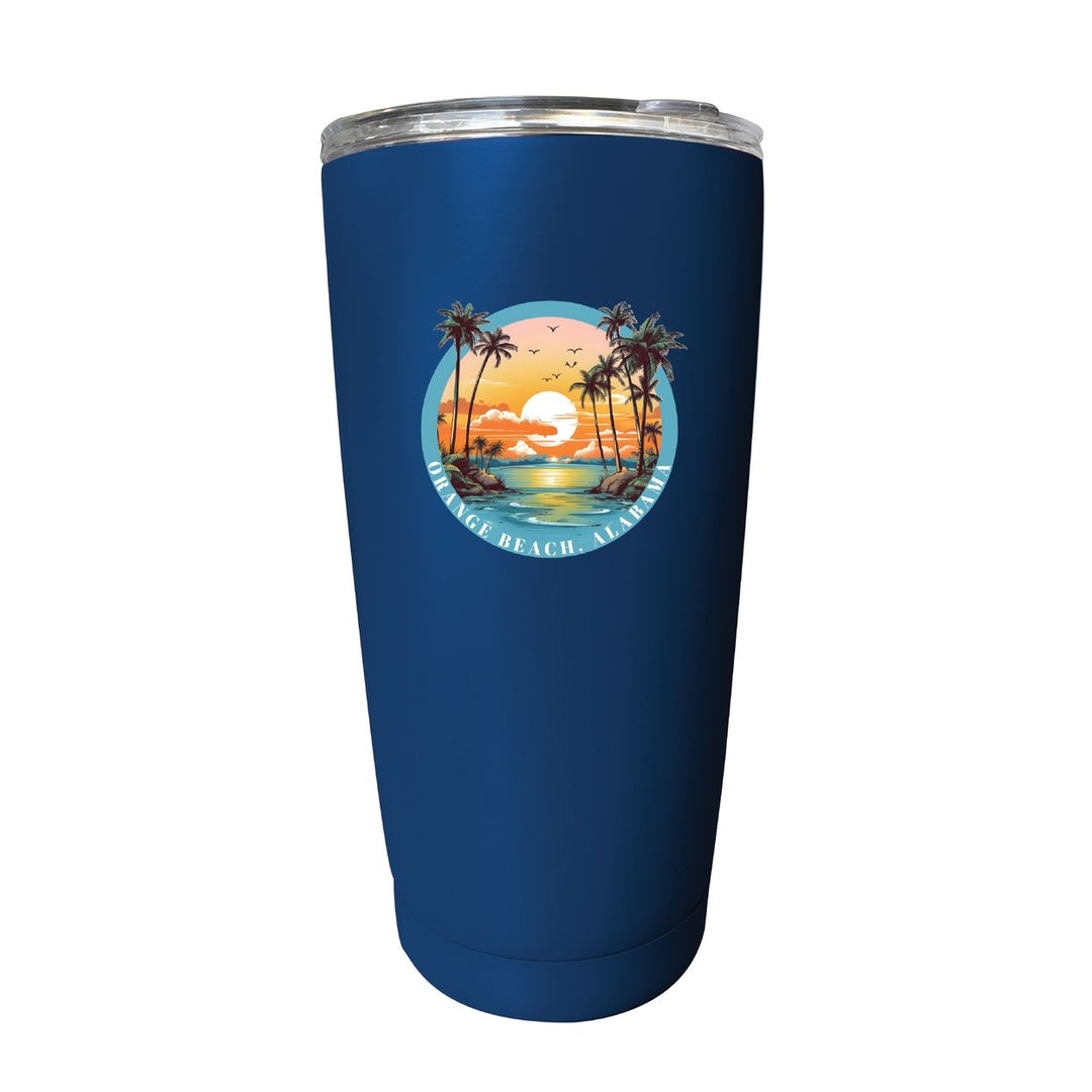 Orange Beach Alabama Souvenir 16 oz Stainless Steel Insulated Tumbler Image 1