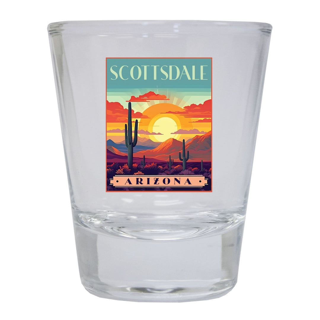 Scottsdale Arizona Souvenir 1.5 Ounce Shot Glass Round Image 4