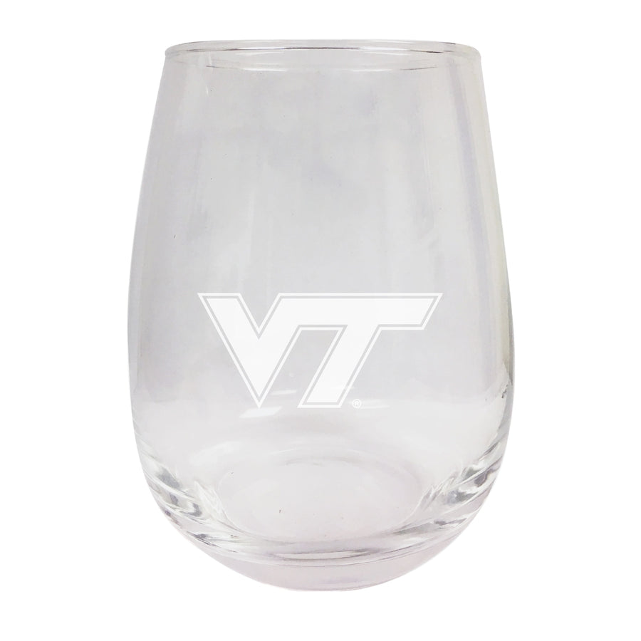 Virginia Tech Hokies Etched Stemless Wine Glass Image 1