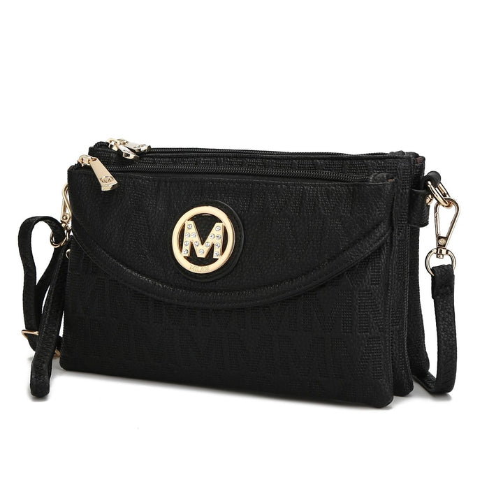 MKF Collection Multi Compartments Becky Shoulder Bag M Signature Crossbody Wristlet by Mia K. Image 3