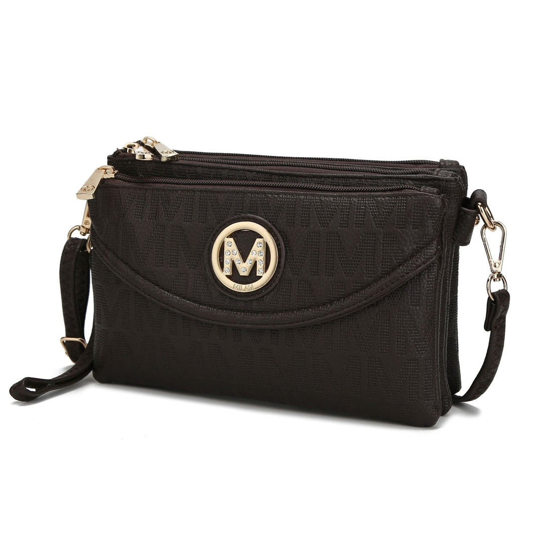 MKF Collection Multi Compartments Becky Shoulder Bag M Signature Crossbody Wristlet by Mia K. Image 4