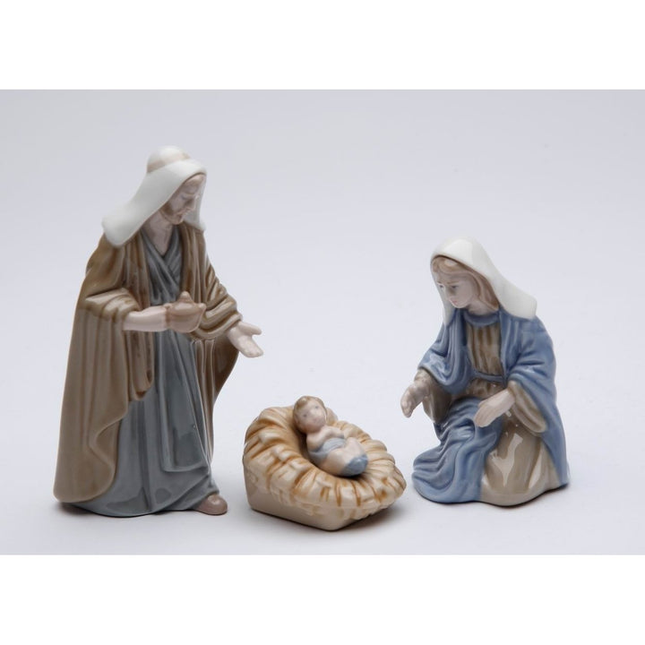 Ceramic Mini Holy Family Nativity Set 3 Pieces 2-4 Inch Gift Image 3