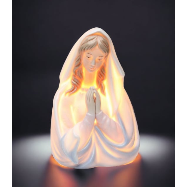 Kevins Gift Shoppe Hand Painted Ceramic Praying Madonna Night Light Image 1