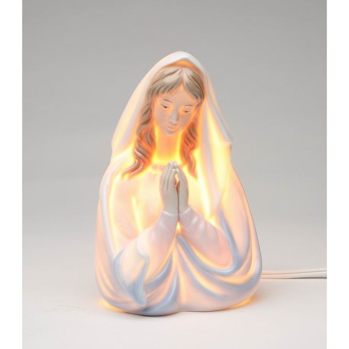 Kevins Gift Shoppe Hand Painted Ceramic Praying Madonna Night Light Image 2