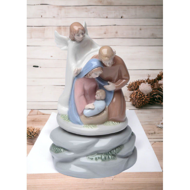 Ceramic Holy Family Nativity Musical BoxHome DcorReligious DcorReligious GiftChurch Dcor, Image 2