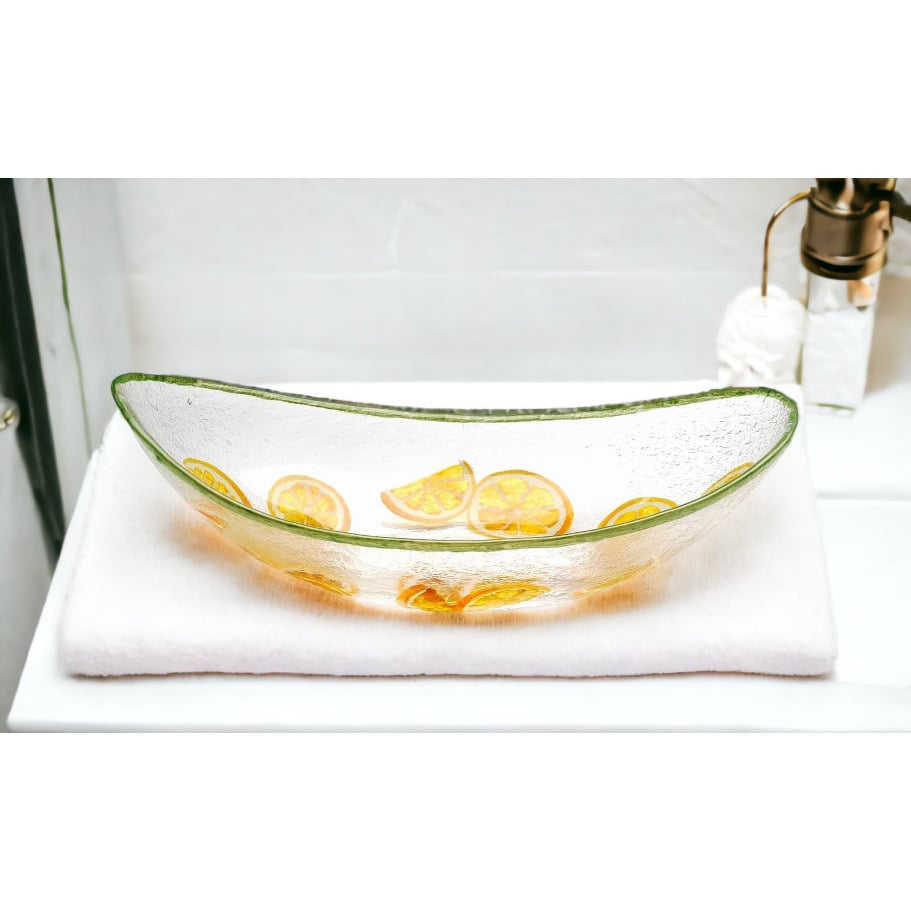 Hand Painted Glass Lemon Drop Candy Dish 8 Inch Decorative Gift Image 2