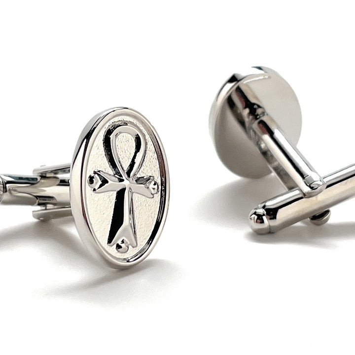 Cufflinks Egyptian Ankh Symbol SilverCuff Links Great Rulers of Egypt Pharaoh Cuffs Signifying Life Image 4