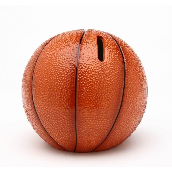 Ceramic Basketball Piggy Bank 4.75 Inch Kids Room Game Room Gift Image 3