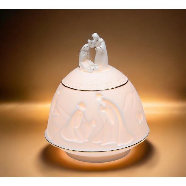 Ceramic Holy Family Nativity Night Light 6x6x7 Home Gift Image 1