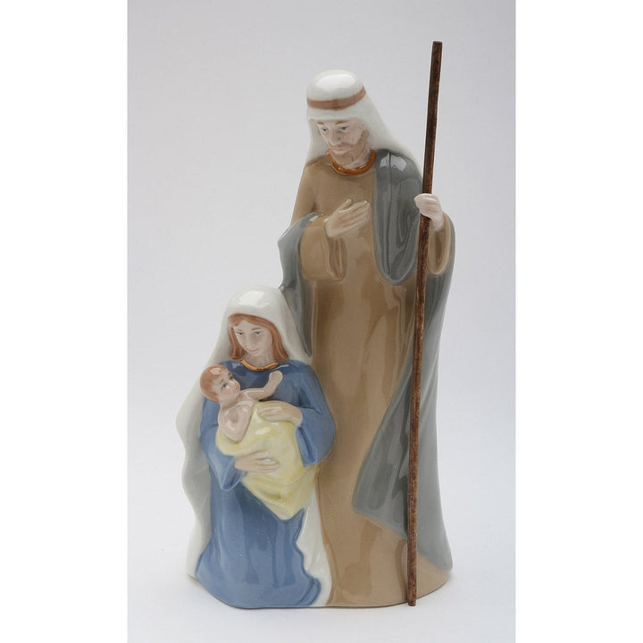 Ceramic Holy Family Nativity Music Box Silent Night 4.75x3.375x9in Religious Gift Image 3