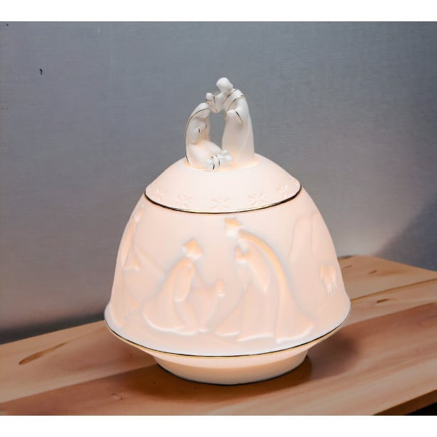 Ceramic Holy Family Nativity Night Light 6x6x7 Home Gift Image 2