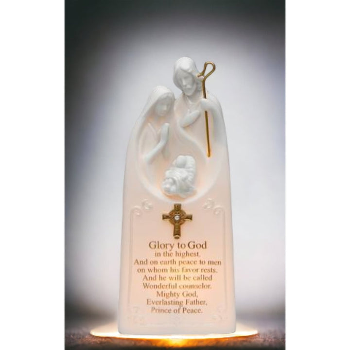 Handcrafted Ceramic Holy Family Nativity Nightlight 9.25 Inch Gift Image 1