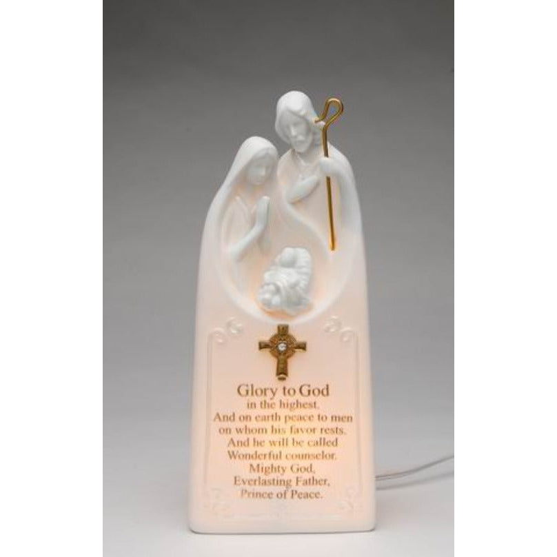 Handcrafted Ceramic Holy Family Nativity Nightlight 9.25 Inch Gift Image 3