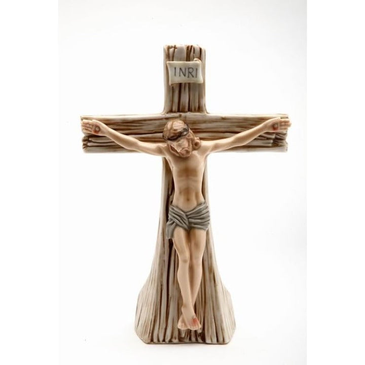 Ceramic Crucifix Tealight Holder 5.5in Religious Image 3