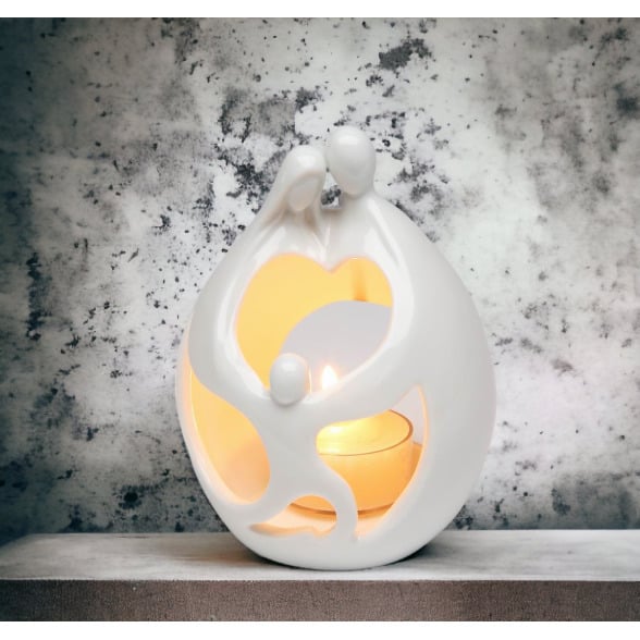 Ceramic Family Scene T-Light Candle HolderHome DcorBedroom Dcor Image 1