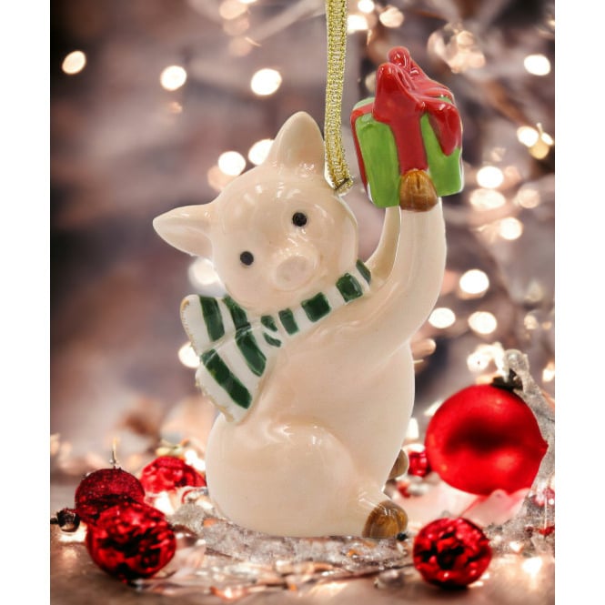 Ceramic Pig Ornament with Gift Box 2x1.75x3.5 Image 1