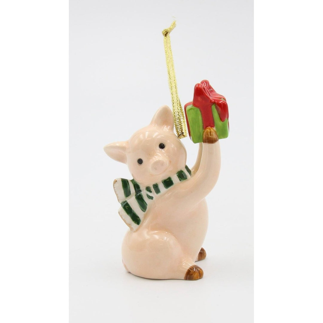 Ceramic Pig Ornament with Gift Box 2x1.75x3.5 Image 2