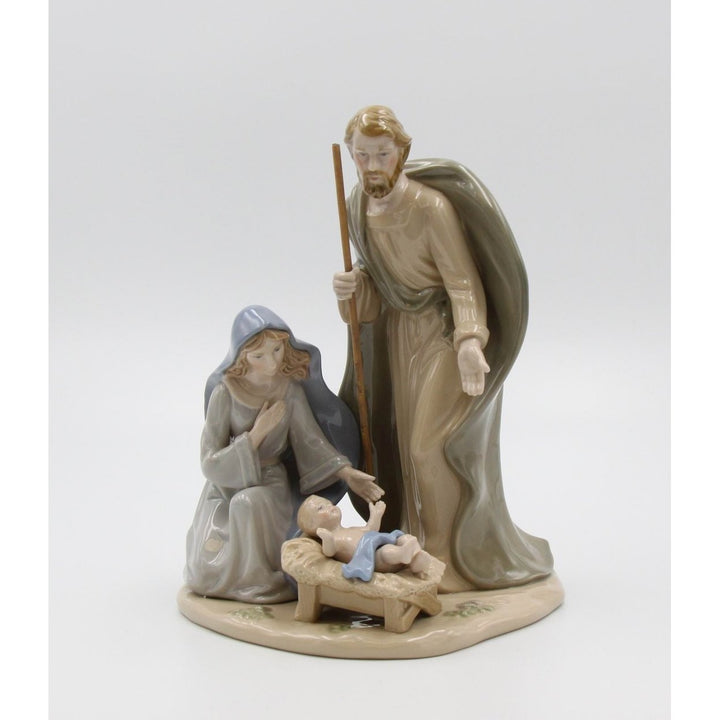 Ceramic Holy Family Nativity Figurine 8.1" Religious Image 2