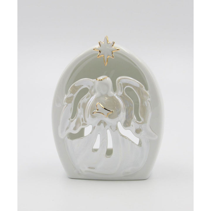 Ceramic Nurse Guardian Angel Tealight Holder 4.25 x 2.5 x 5.25 Image 3