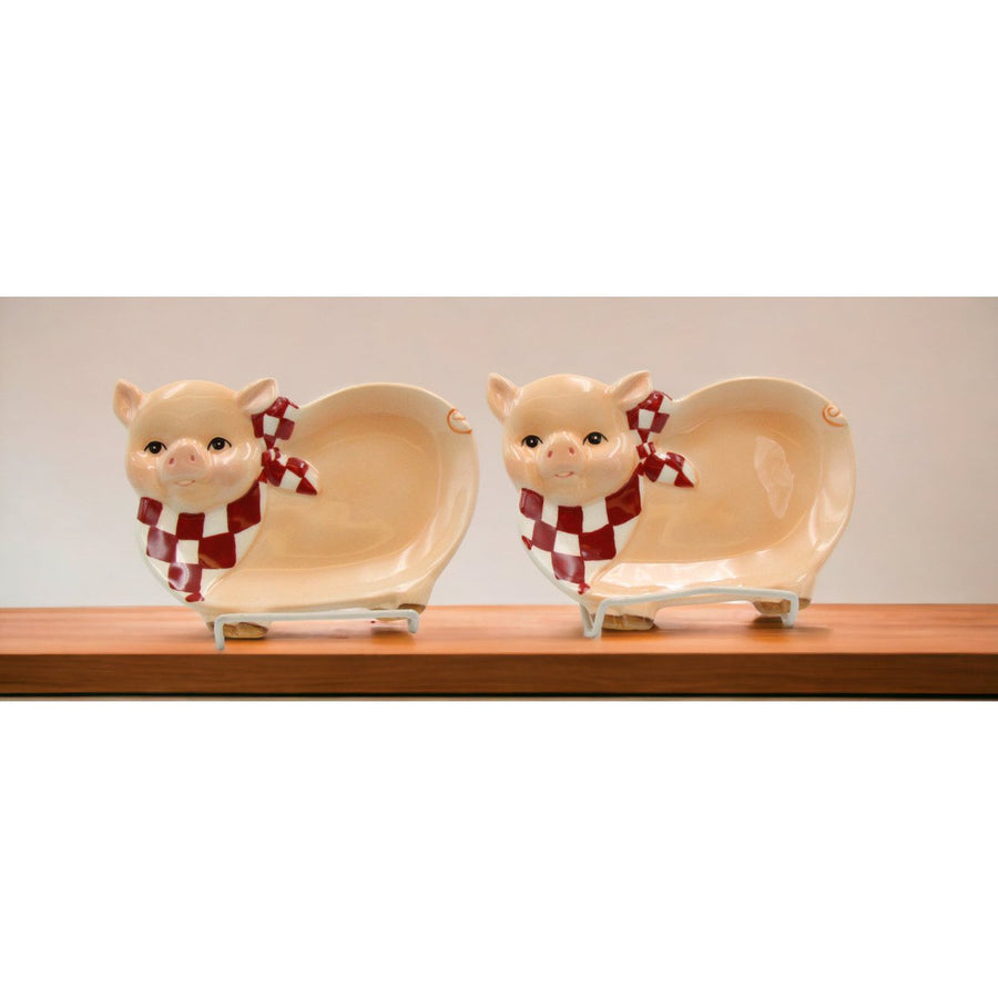 Ceramic Pig Candy Dish Set of 2 Kitchen Image 1