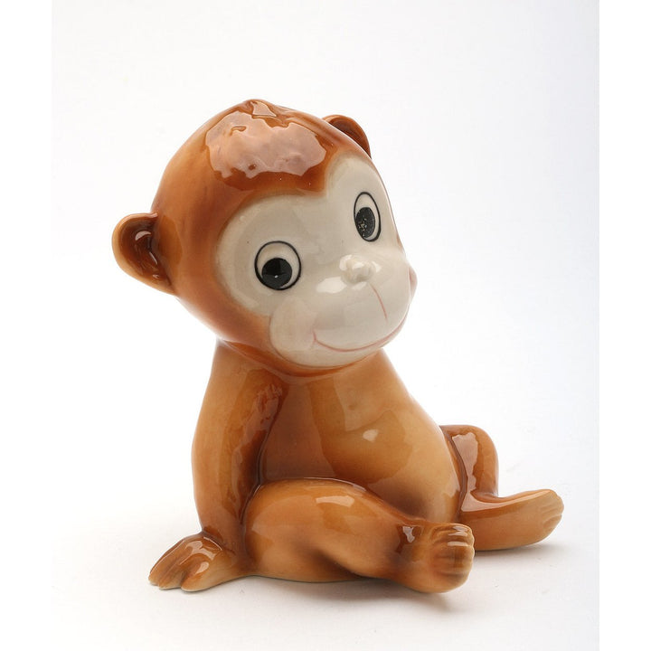 Hand Painted Ceramic Monkey Piggy Bank 4x4 Kids Room Decor Son Image 3