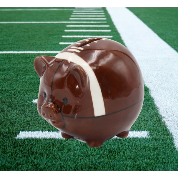 Ceramic Football Piggy Bank 4.5"  Son Game Room Kid Image 1