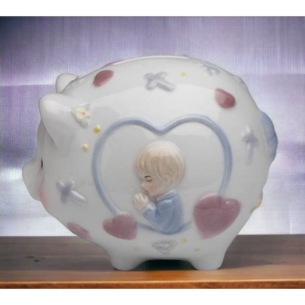 Ceramic Praying Boy Piggy Bank 4.5 inch Image 1