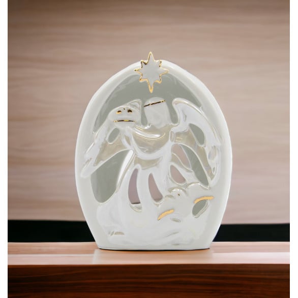 Ceramic Police Guardian Angel Tealight Holder 4.25x2.5x5.25 Gift Image 2