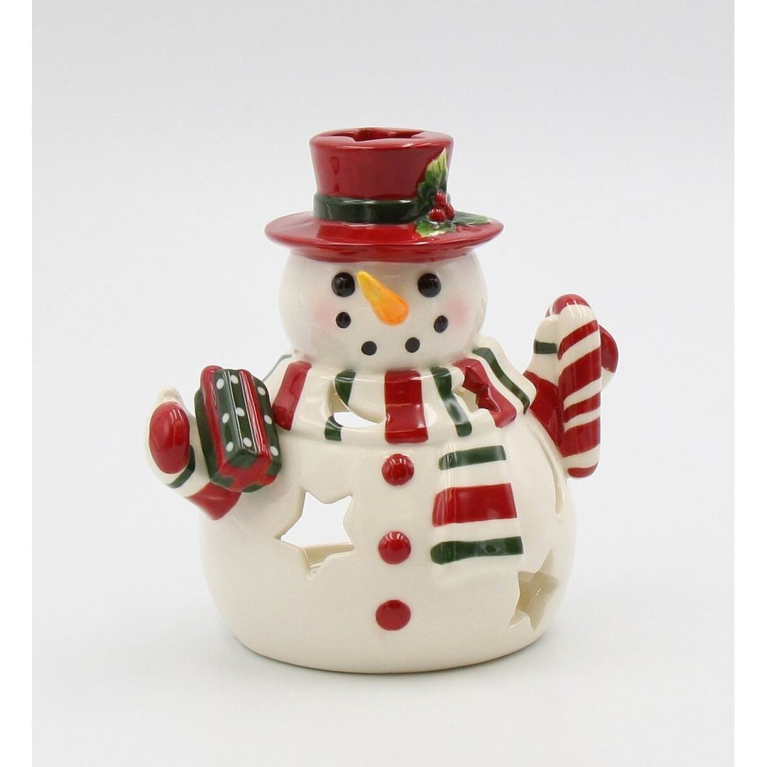 Christmas Snowman Tealight Candle Holder 5.6x4.1x5.5 Image 3