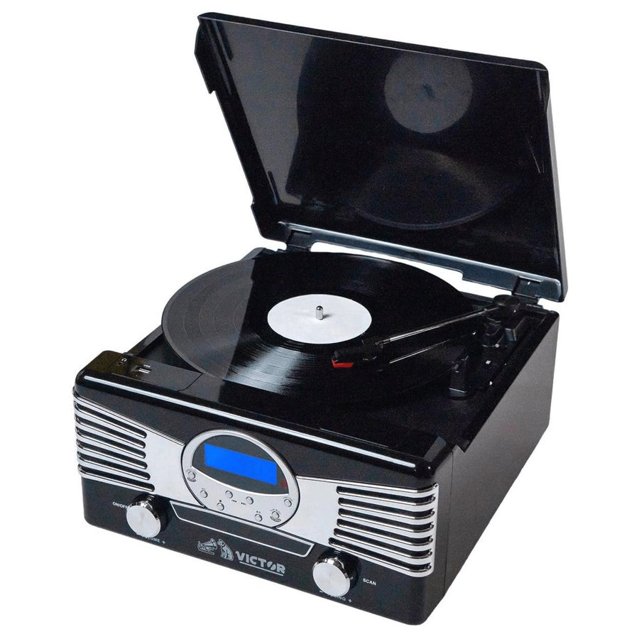 Victor Diner 7-in-1 Turntable Music Center with CD and MP3 Player and Bluetooth Function Image 1