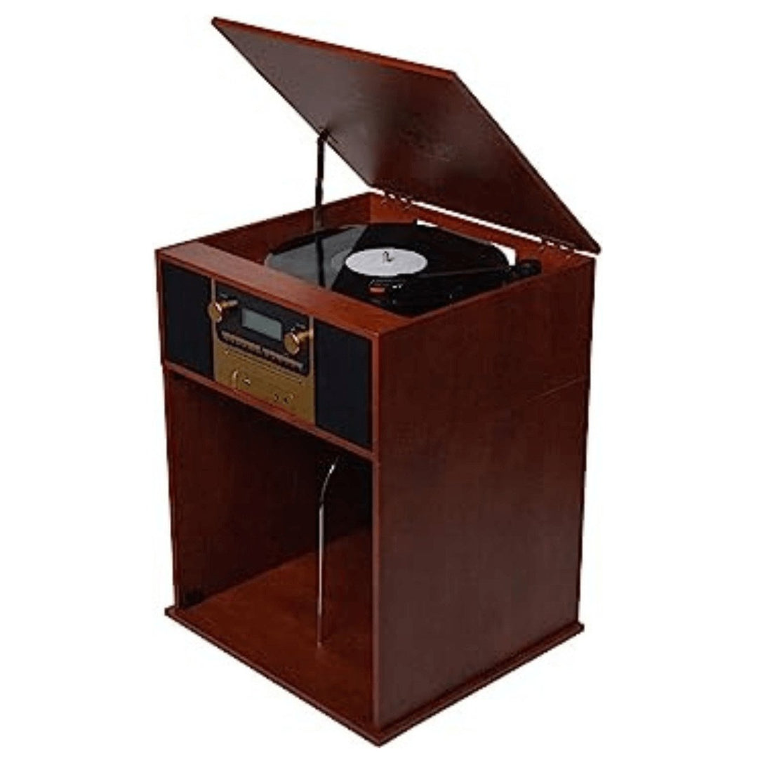 Victor Boyleston 7-in-1 3-Speed Turntable Music Center w Album Storage and USB Port Image 2