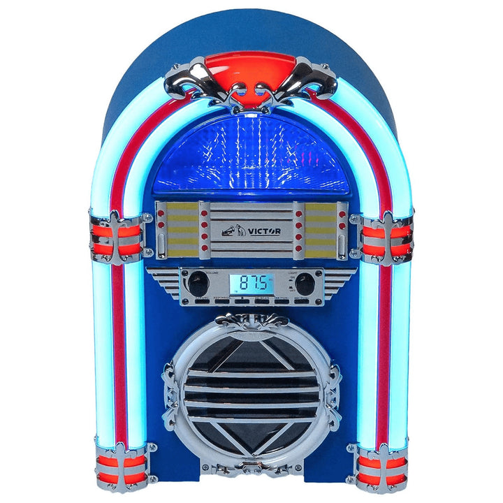 Victor Broadway Desktop Bluetooth Jukebox with CD Player and Color Changing LED Lighting Image 4