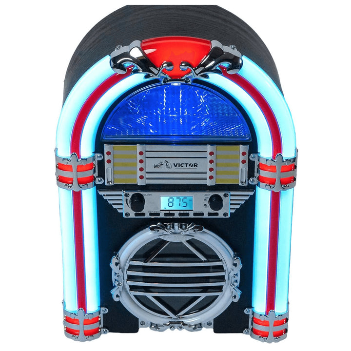 Victor Broadway Desktop Bluetooth Jukebox with CD Player and Color Changing LED Lighting Image 6