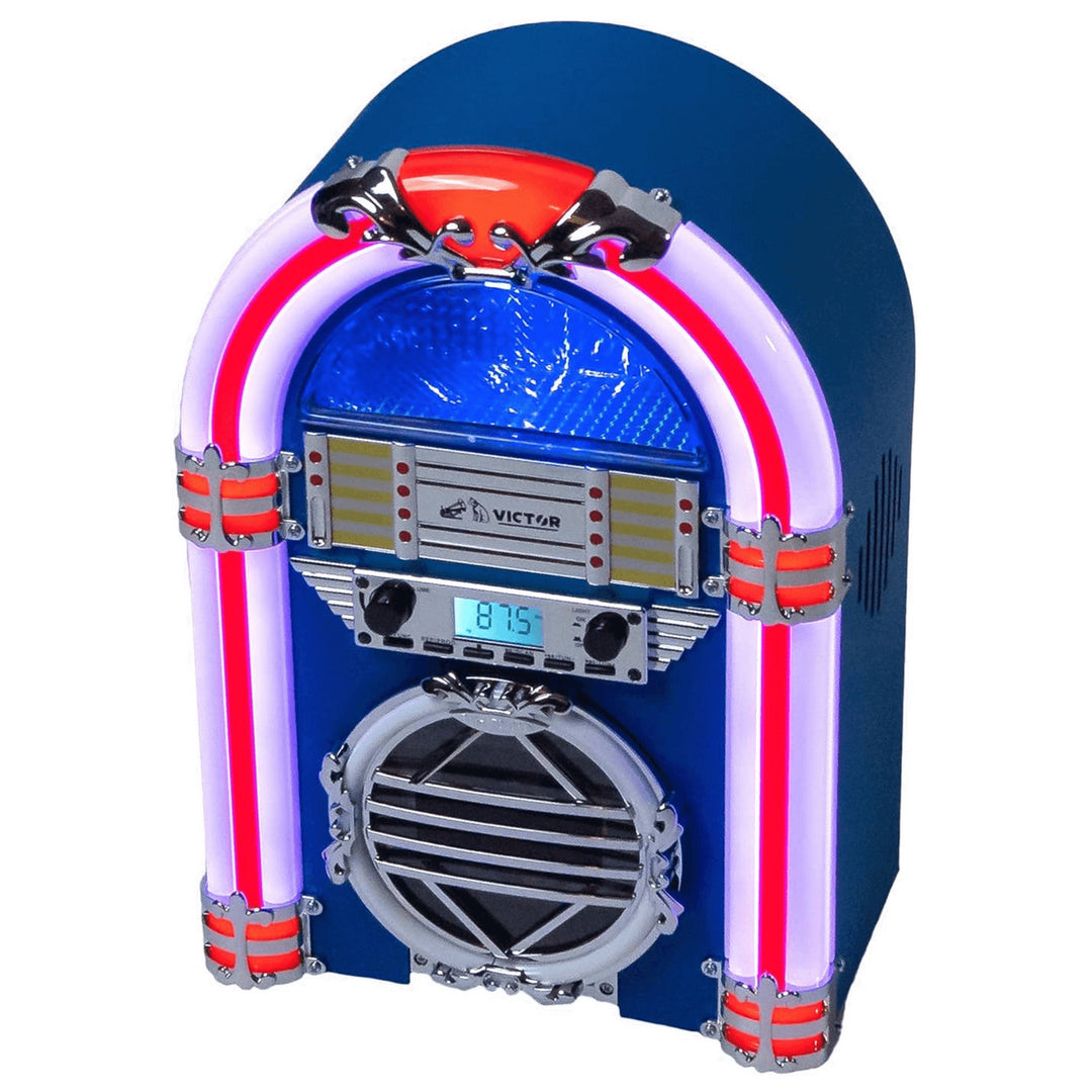 Victor Broadway Desktop Bluetooth Jukebox with CD Player and Color Changing LED Lighting Image 7