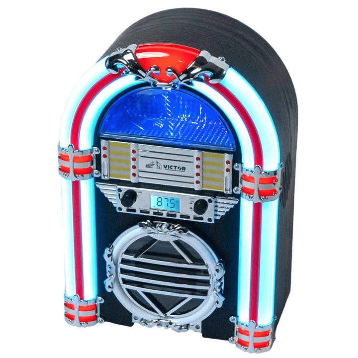 Victor Broadway Desktop Bluetooth Jukebox with CD Player and Color Changing LED Lighting Image 8