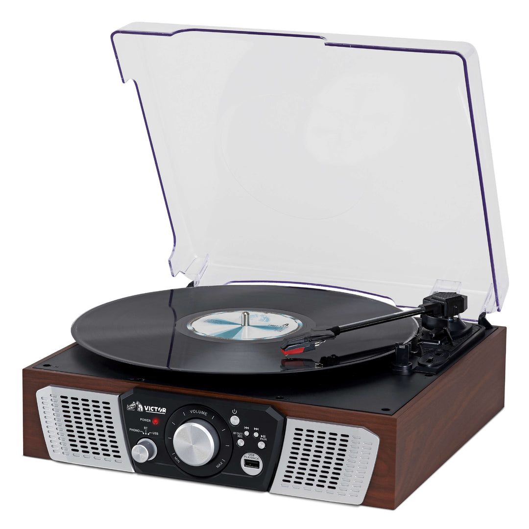 Victor Lakeshore 5-in-1 Hybrid Bluetooth Turntable System w USB and RCA Output Image 3