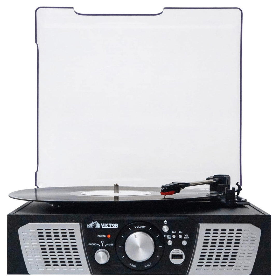 Victor Lakeshore 5-in-1 Hybrid Bluetooth Turntable System w USB and RCA Output Image 4