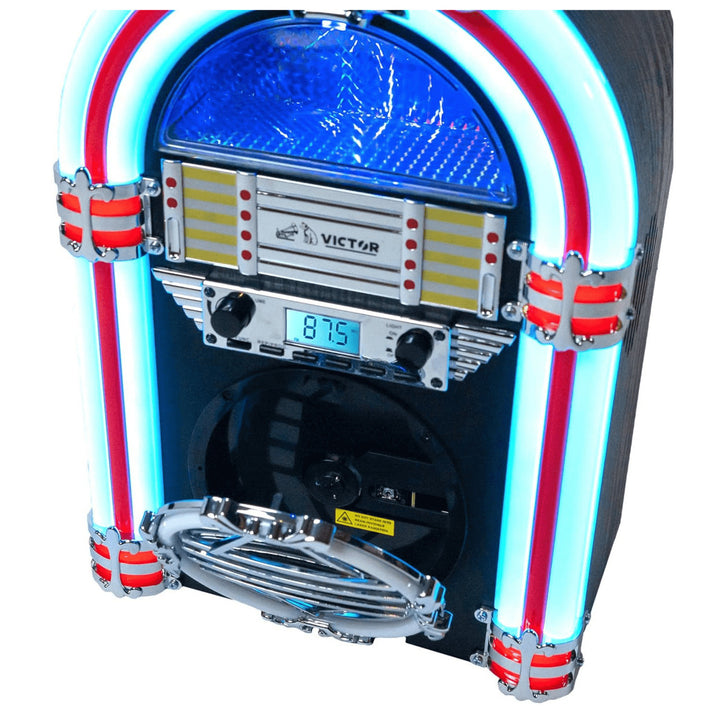 Victor Broadway Desktop Bluetooth Jukebox with CD Player and Color Changing LED Lighting Image 10