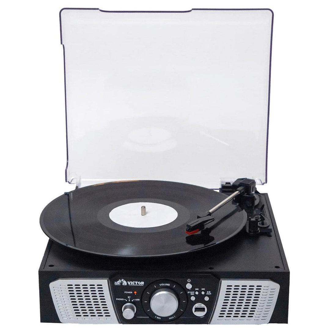 Victor Lakeshore 5-in-1 Hybrid Bluetooth Turntable System w USB and RCA Output Image 6