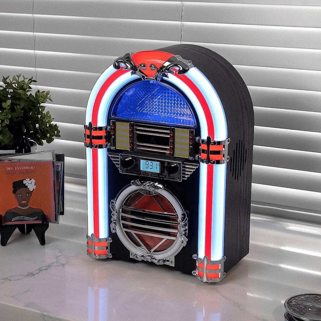 Victor Broadway Desktop Bluetooth Jukebox with CD Player and Color Changing LED Lighting Image 12