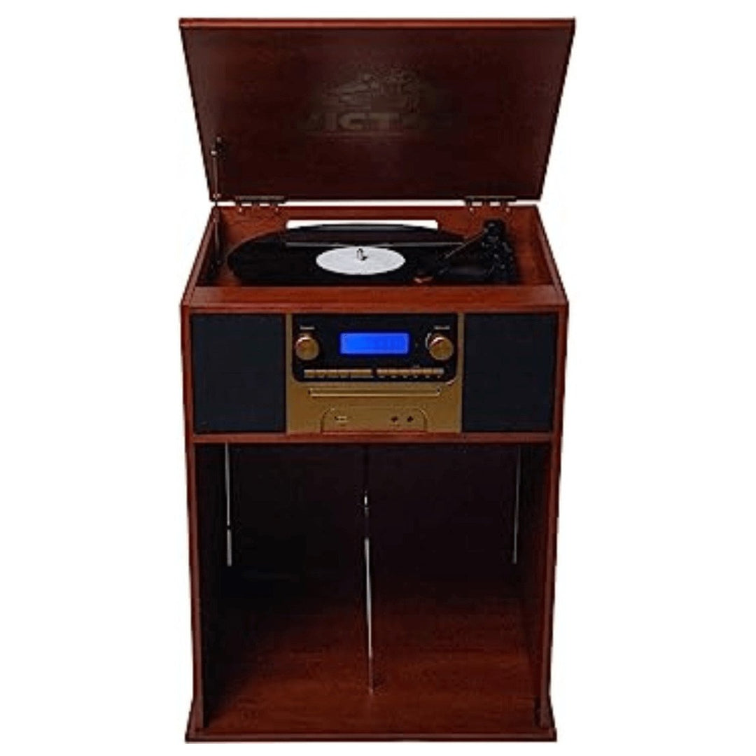 Victor Boyleston 7-in-1 3-Speed Turntable Music Center w Album Storage and USB Port Image 12