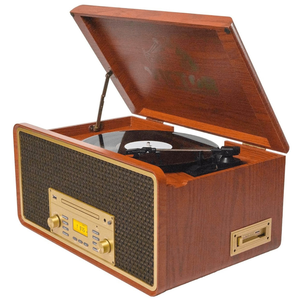 Victor Monument 8-in-1 Wood Music Center with 3-Speed Turntable and Dual Bluetooth Image 2