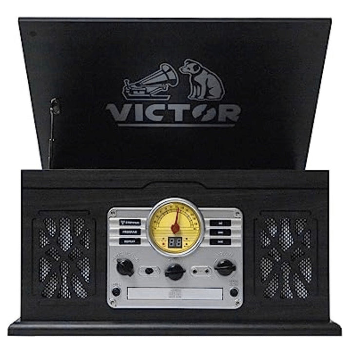 Victor State 7-in-1 Wood Music Center with 3-Speed Turntable and Dual Bluetooth Image 7