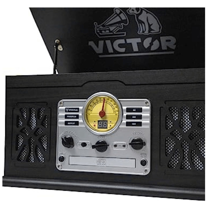 Victor State 7-in-1 Wood Music Center with 3-Speed Turntable and Dual Bluetooth Image 10