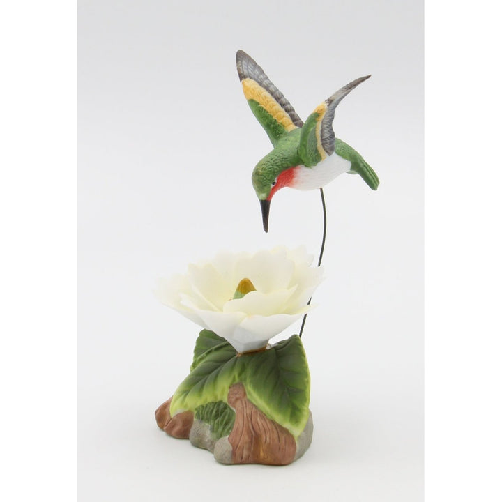 Ceramic Hummingbird Figurine 6in Magnolia Flower  Mom Image 2