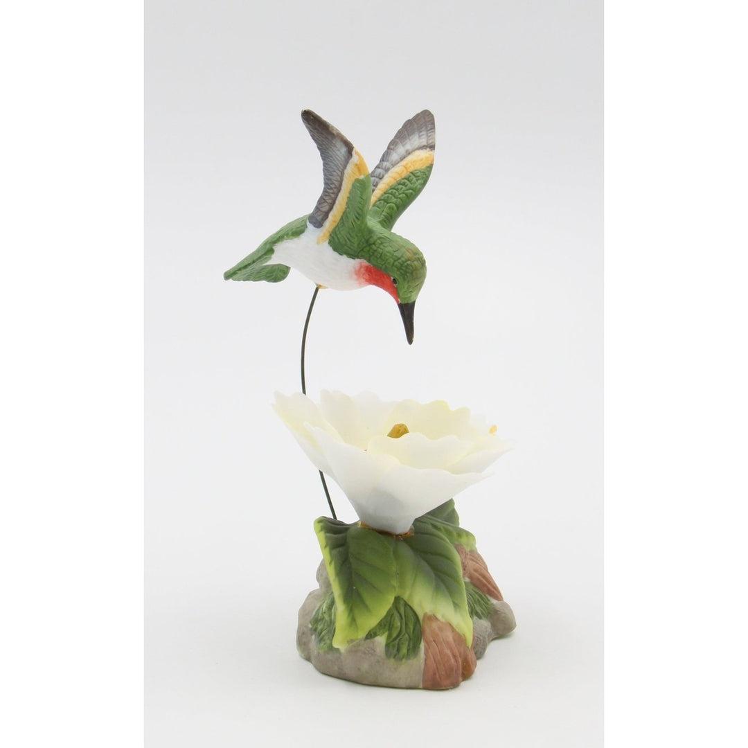 Ceramic Hummingbird Figurine 6in Magnolia Flower  Mom Image 4