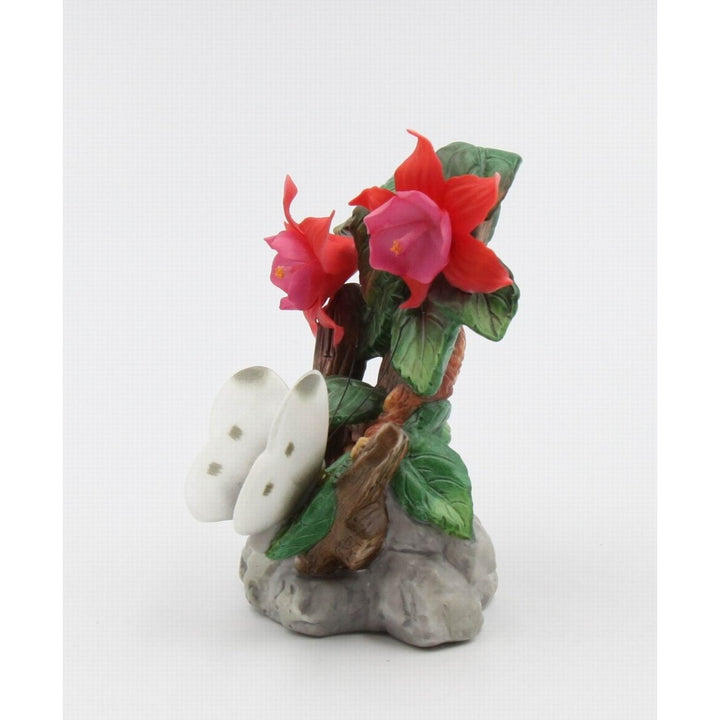 Ceramic Butterfly Figurine with Columbine Flower 3"x2.375"x3.5" Gift Image 4