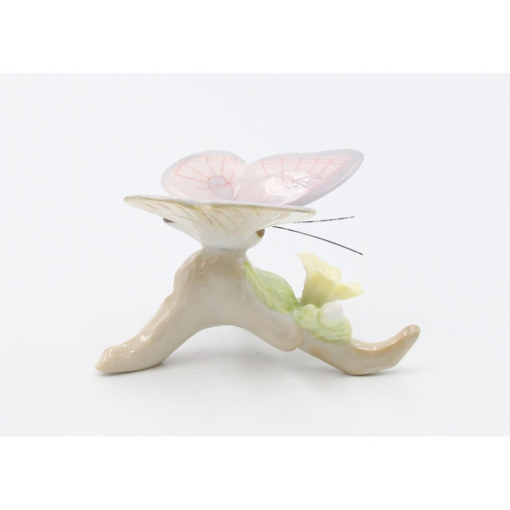 Ceramic Pink Butterfly Flower Figurine 3.125in  Mom Image 4